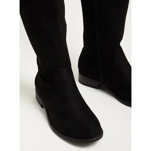 Torrid OTK - STRETCH FAUX SUEDE BLACK BOOT Size 10 WW - Picture 2 of 4